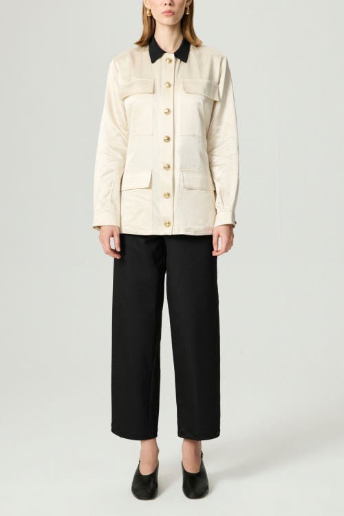Nocturne Gold Button Detailed Jacket In White
