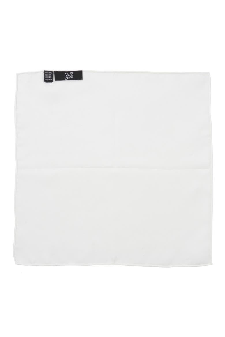 Silk Pocket Square, Alternate, color, WHITE