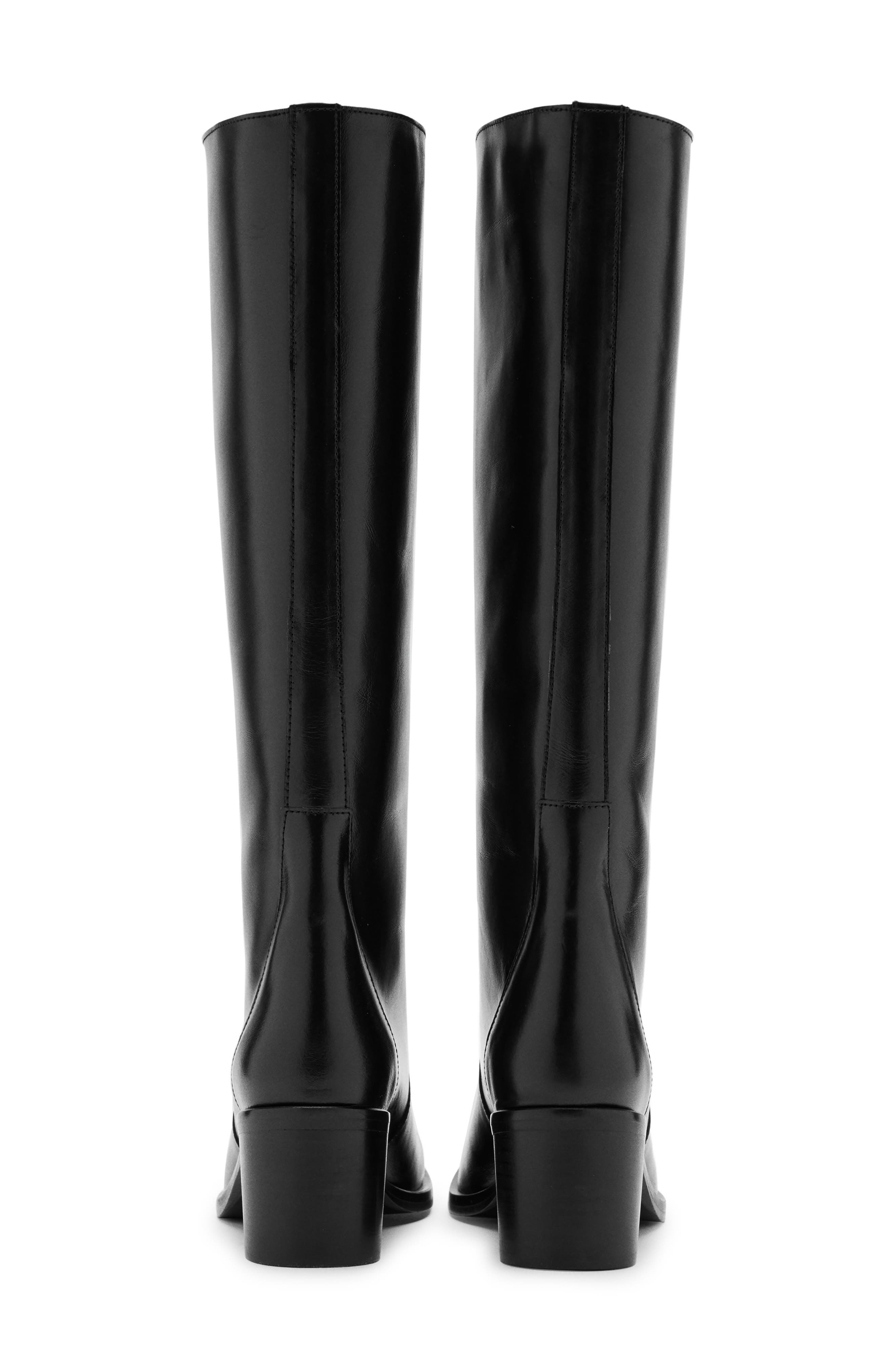 Leather Knee High Boot, Alternate, color, BLACK