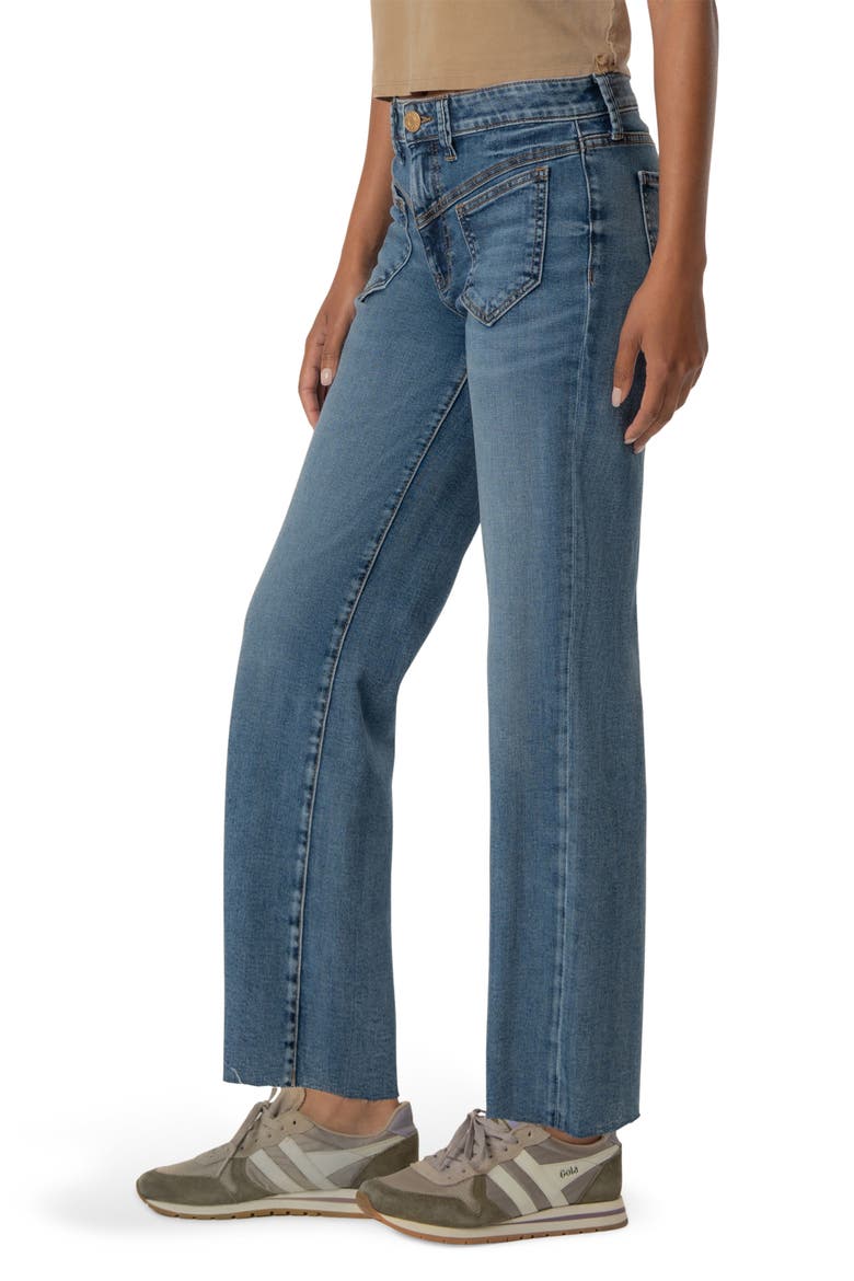 Kelsey Raw Hem High Waist Ankle Flare Jeans, Alternate, color, PEAK