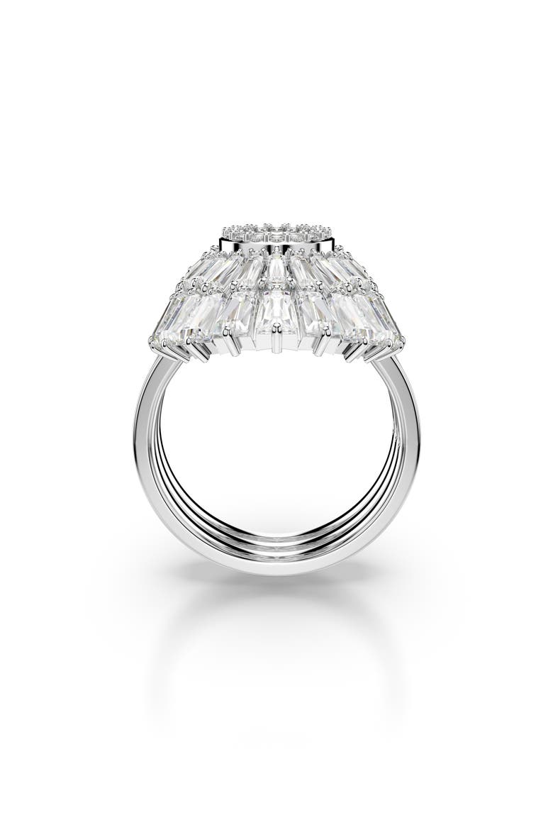 Set of 3 Idyllia Cubic Zirconia Cocktail Rings, Alternate, color, SILVER