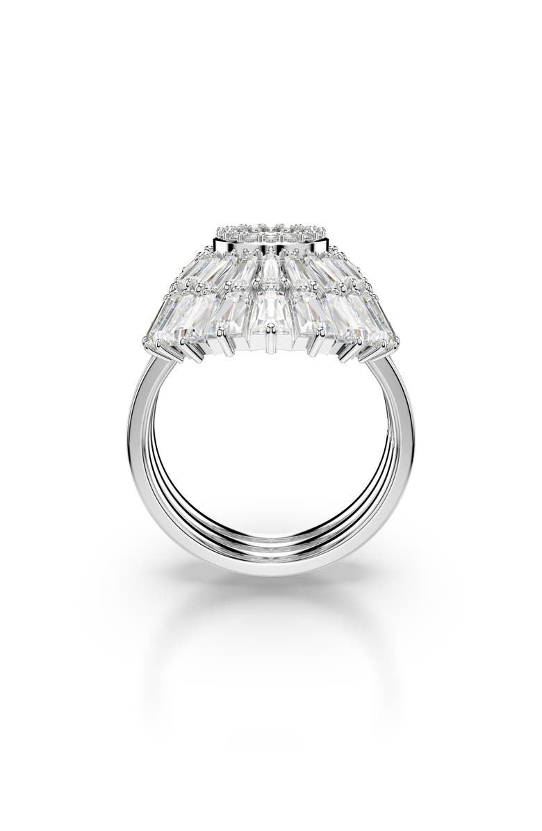 Swarovski Set of 3 Idyllia Cubic Zirconia Cocktail Rings, Alternate, color, Silver