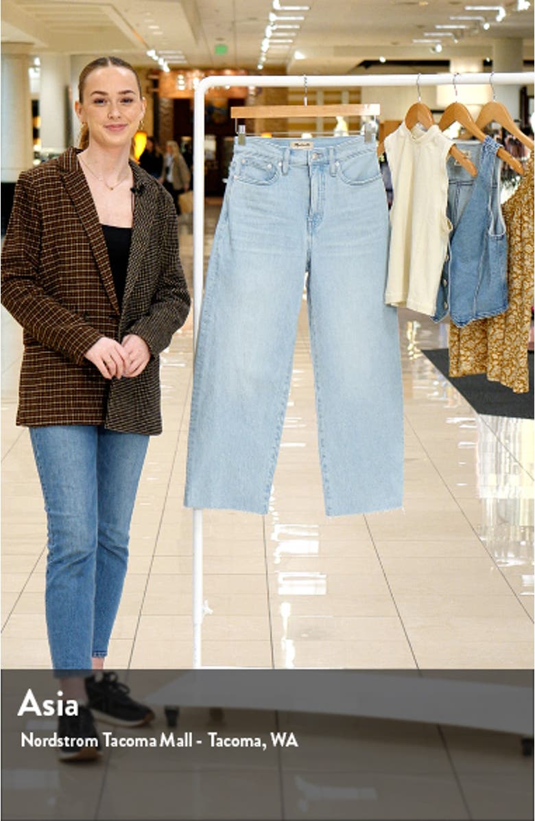 The Perfect High Waist Raw Hem Wide Leg Crop Jeans, sales video thumbnail
