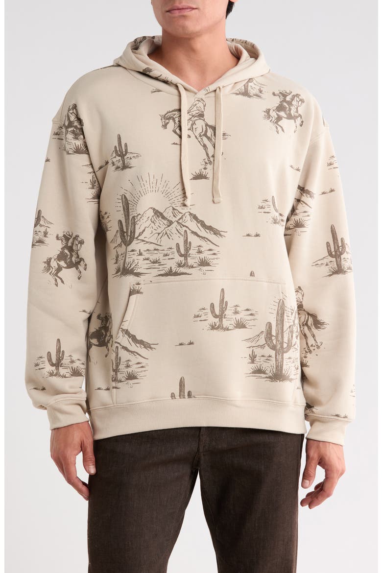 Western All Over Print Hoodie, Main, color, BEIGE