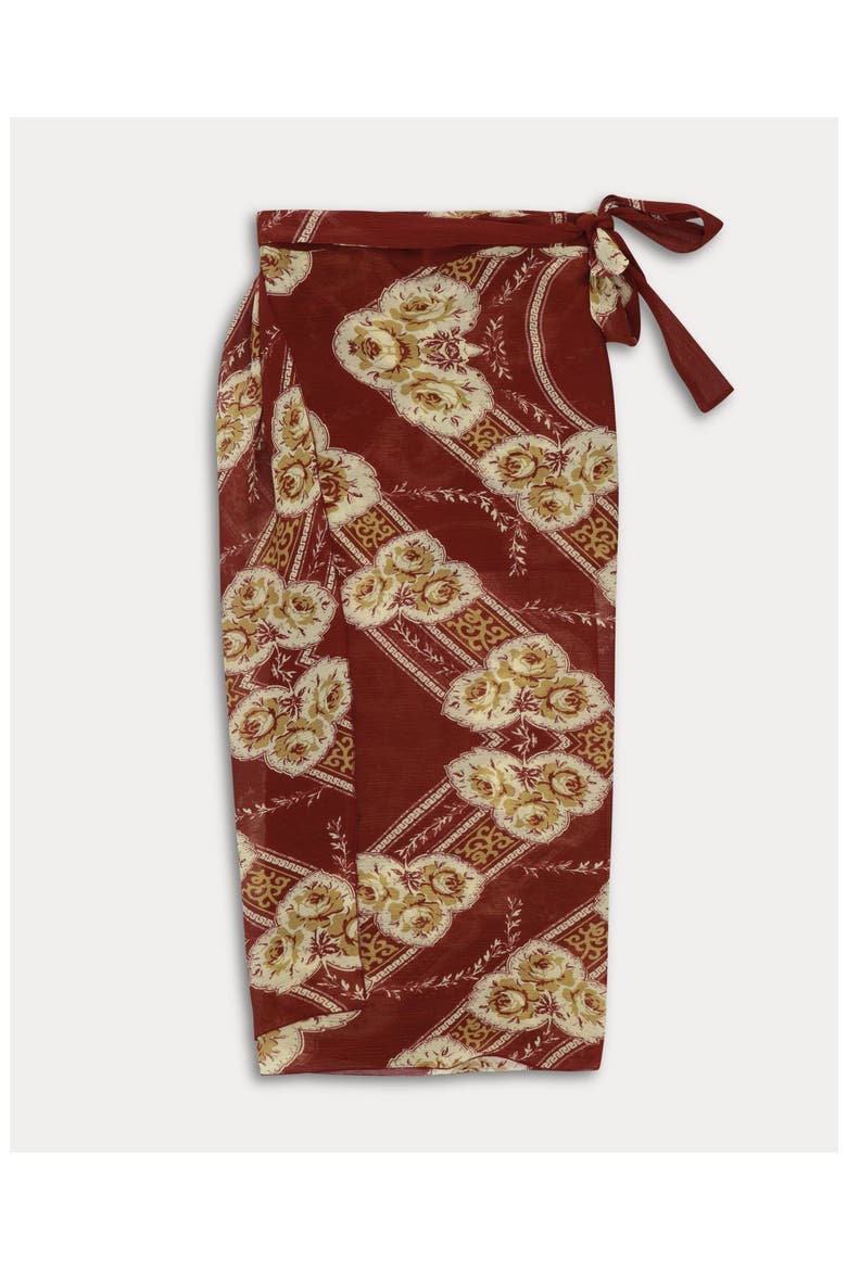 Nelly Printed Silk Sarong Skirt, Main, color, Pink
