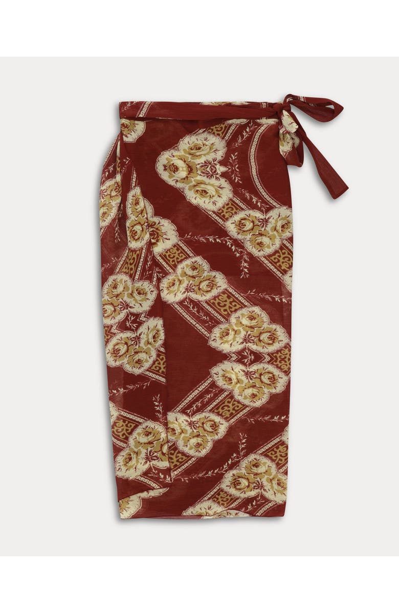 Fortela Nelly Printed Silk Sarong Skirt, Main, color, Pink