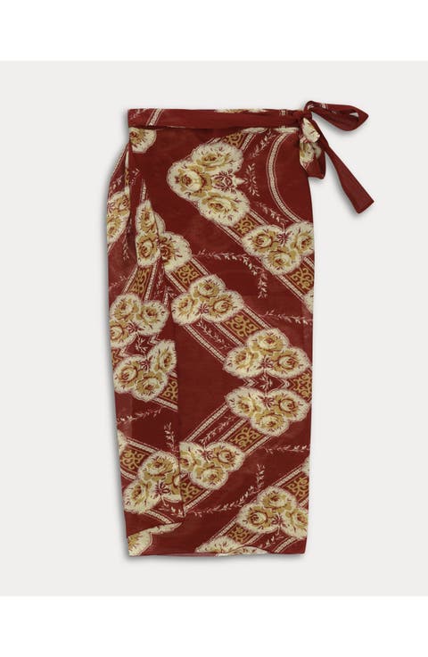 Nelly Printed Silk Sarong Skirt