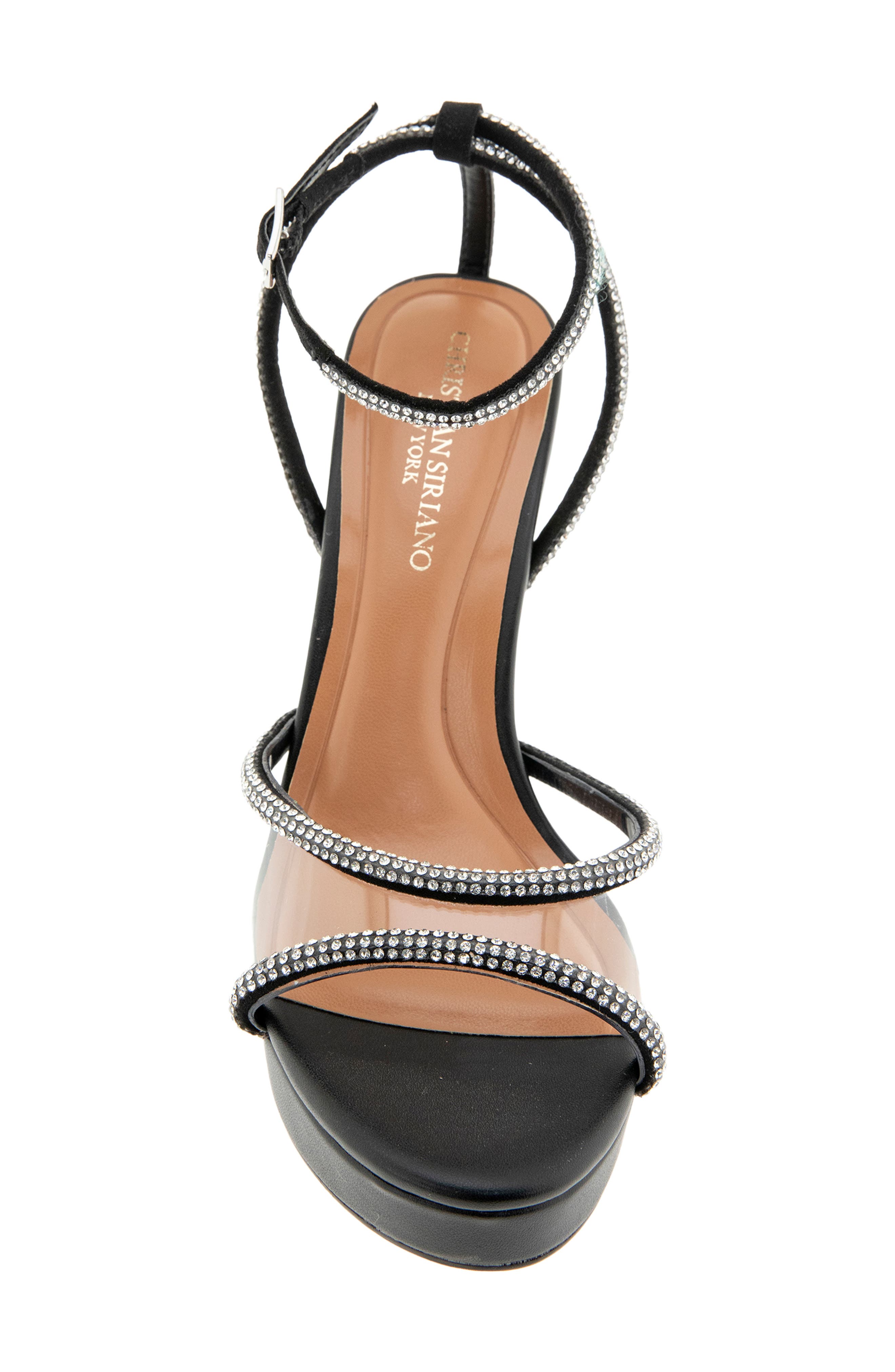 Christian Siriano Nicola Ankle Strap Platform Sandal, Alternate, color, Clear/ Black