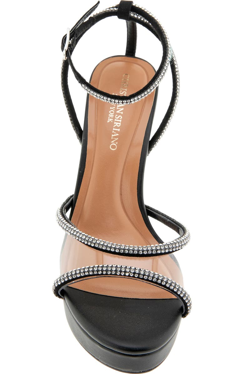 Christian Siriano Nicola Ankle Strap Platform Sandal, Alternate, color, Clear/ Black
