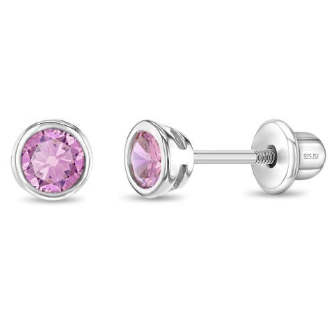 Bezel Set Solitaire Earrings