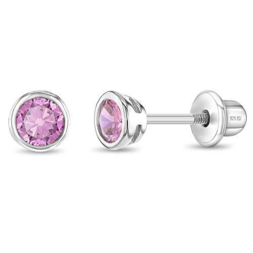 In Season Jewelry Bezel Set Solitaire Earrings in Pink at Nordstrom