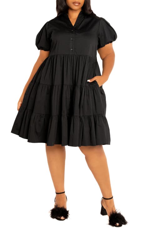 Puff Sleeve Tiered Dress