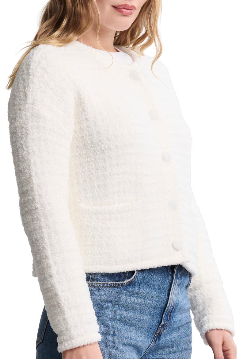 CozyChic® Textured Cardigan, Alternate, color, PEARL