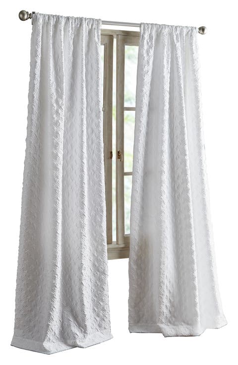 Set of 2 Diamond Pole Top Curtain Panels
