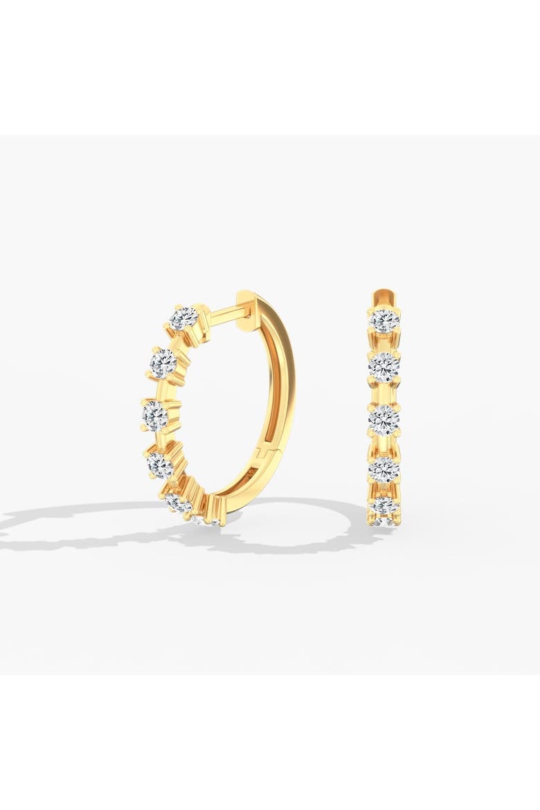 Small Orbit Lab Diamond Hoop in 14K Gold, Main, color, Yellow Gold
