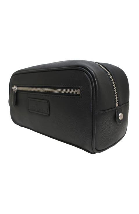 Full grain leather travel kit, brown