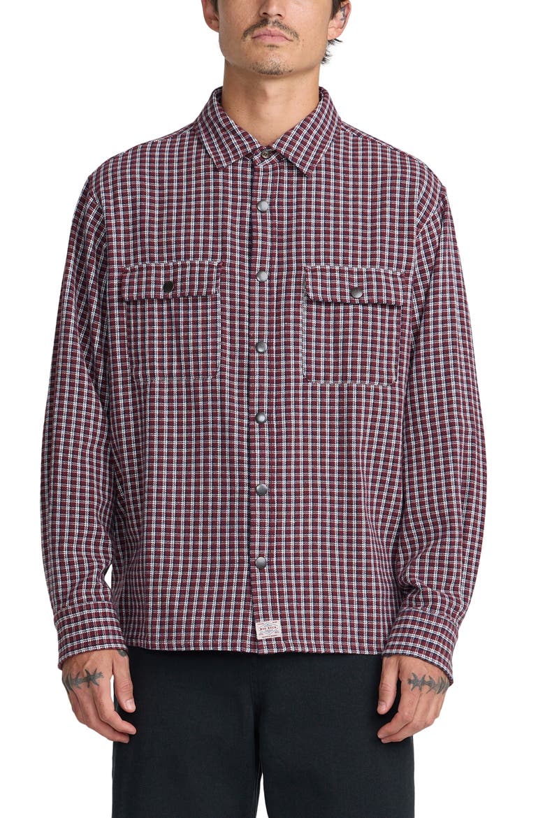 Big Flannel Snap Front Shirt, Main, color, RED EARTH