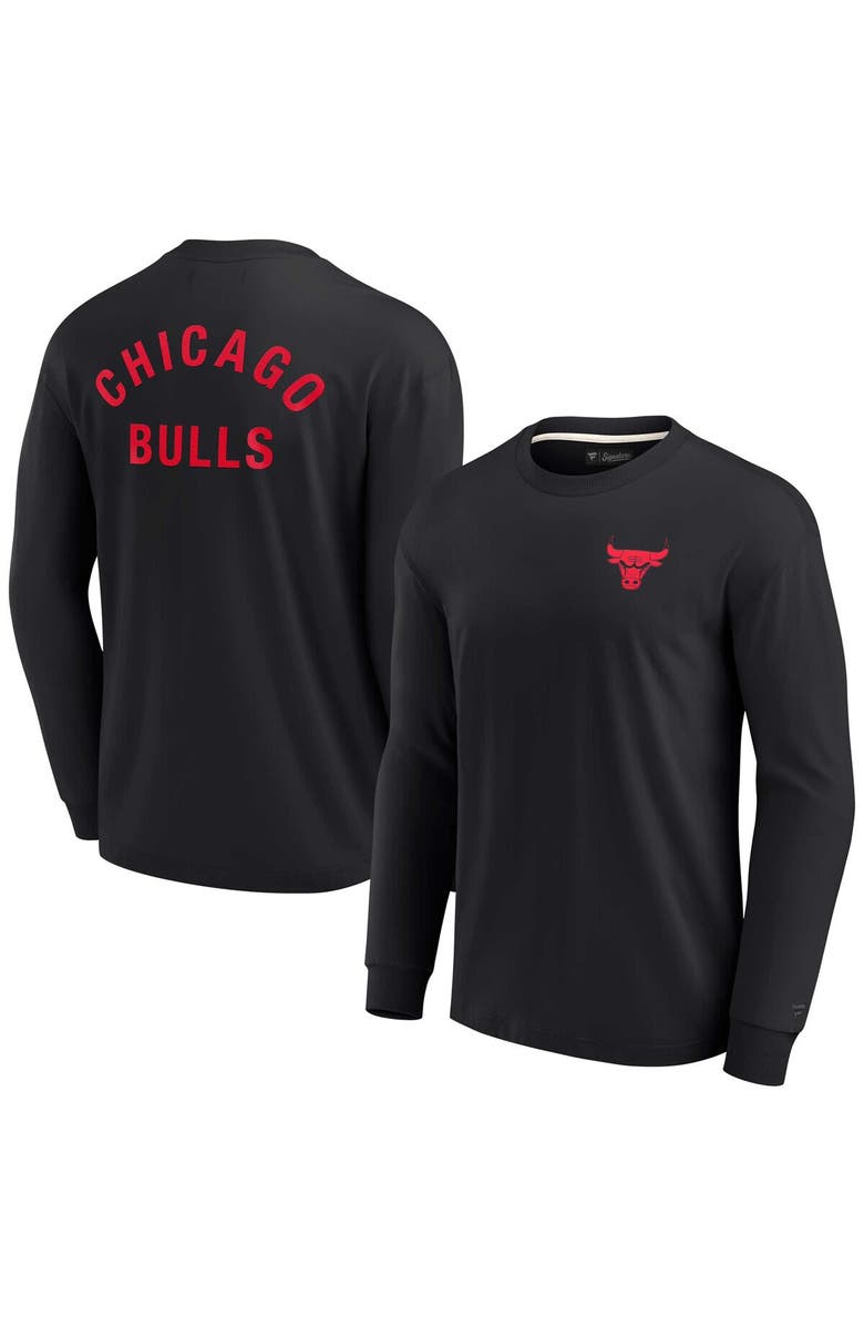 Fanatics Signature Unisex Fanatics Signature Black Chicago Bulls Elements Super Soft Long Sleeve T-Shirt, Main, color, Black
