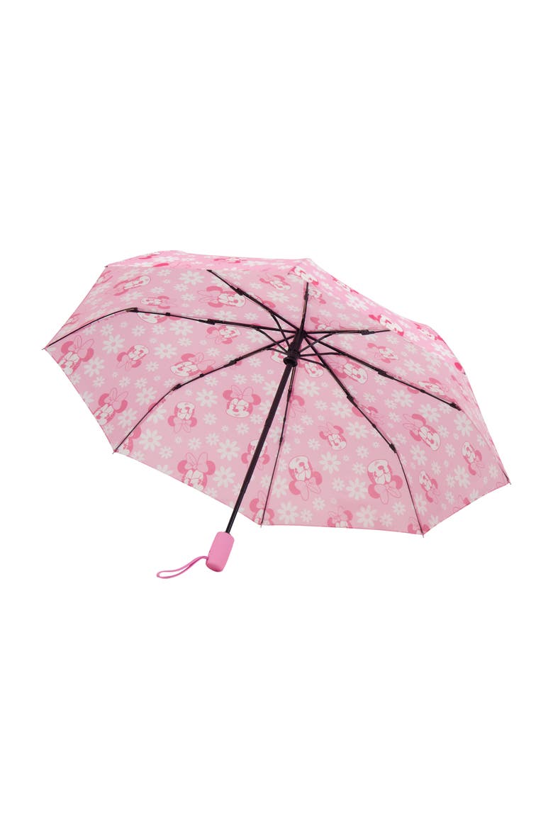Minnie MouseFloral Umbrella, 39 Inch Arc, Pink  Compact, Lightweight & Travel-Friendly, Alternate, color, PINK