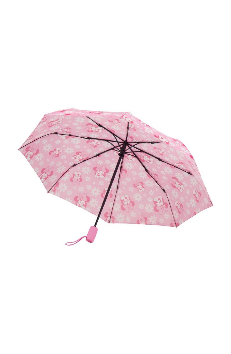 Disney Minnie MouseFloral Umbrella, 39 Inch Arc, Pink  Compact, Lightweight & Travel-Friendly, Alternate, color, Pink