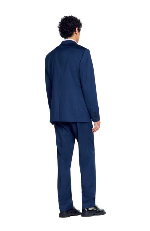 Sandro Wool Suit Jacket In Royal Blue