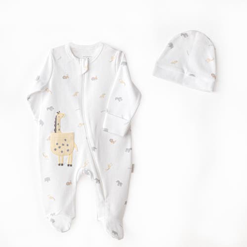 Andy Wawa Romper Little King Giraffe Set In White