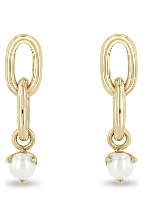 Cultured Pearl Drop Earrings