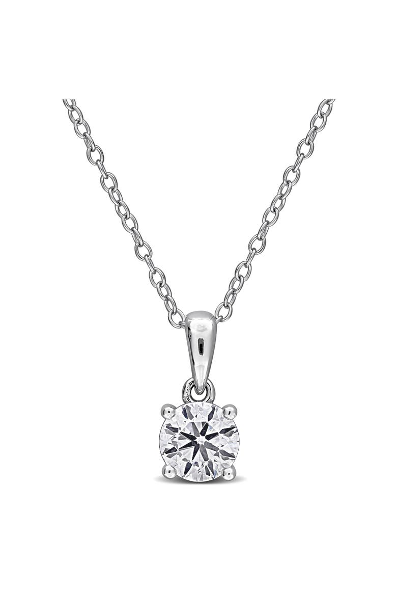 Lab-Grown Diamond Solitaire Necklace Sterling Silver, Main, color, 3/4 ct.