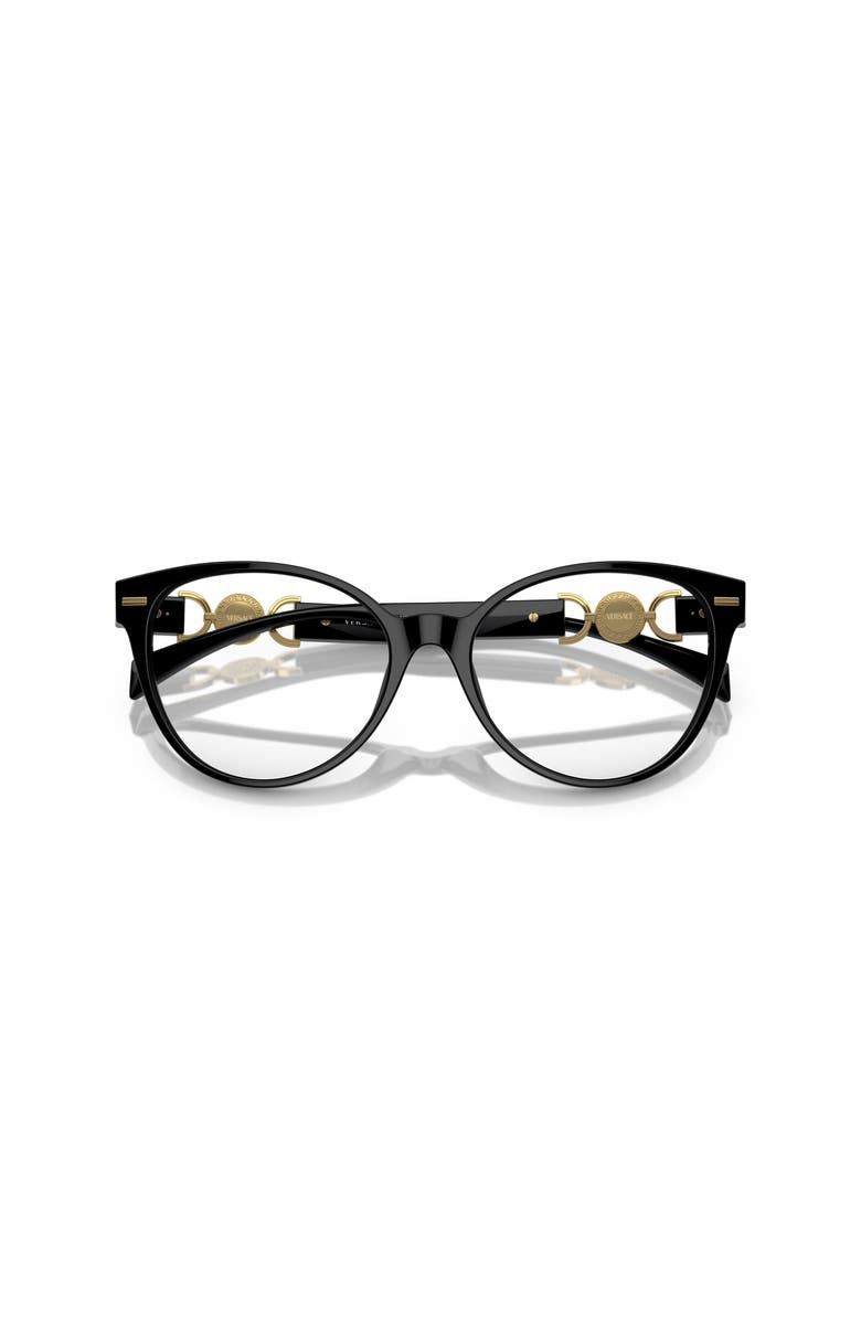 Versace 55mm Cat Eye optical glasses, Alternate, color, Black
