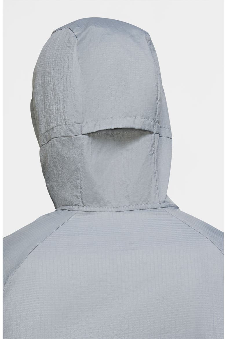 Essential Water Repellent Nylon Running Jacket, Alternate, color, SMOKE GREY/ SILVER