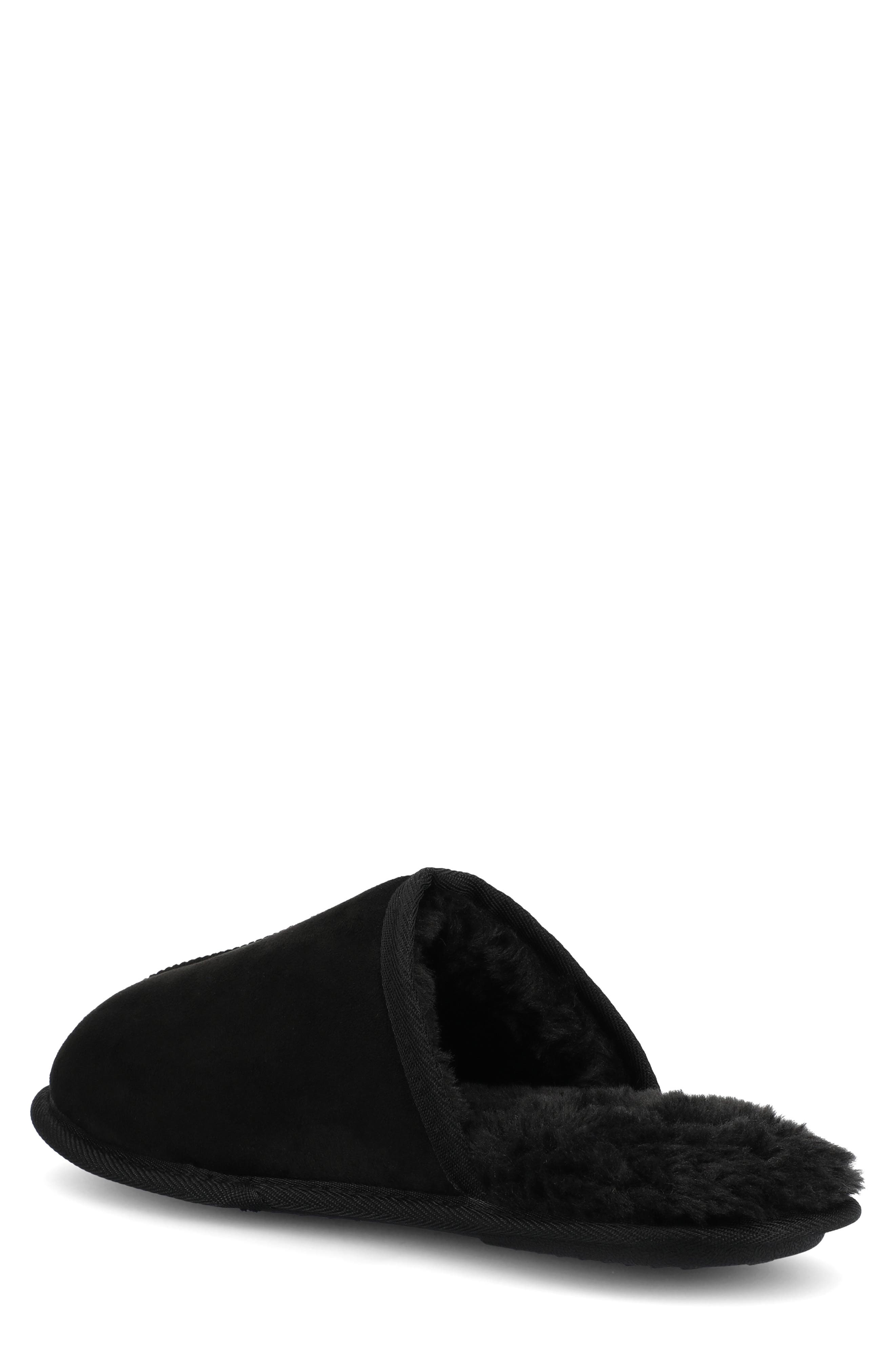 VANCE CO Duncan Faux Shearling Scuff Slipper, Alternate, color, Black