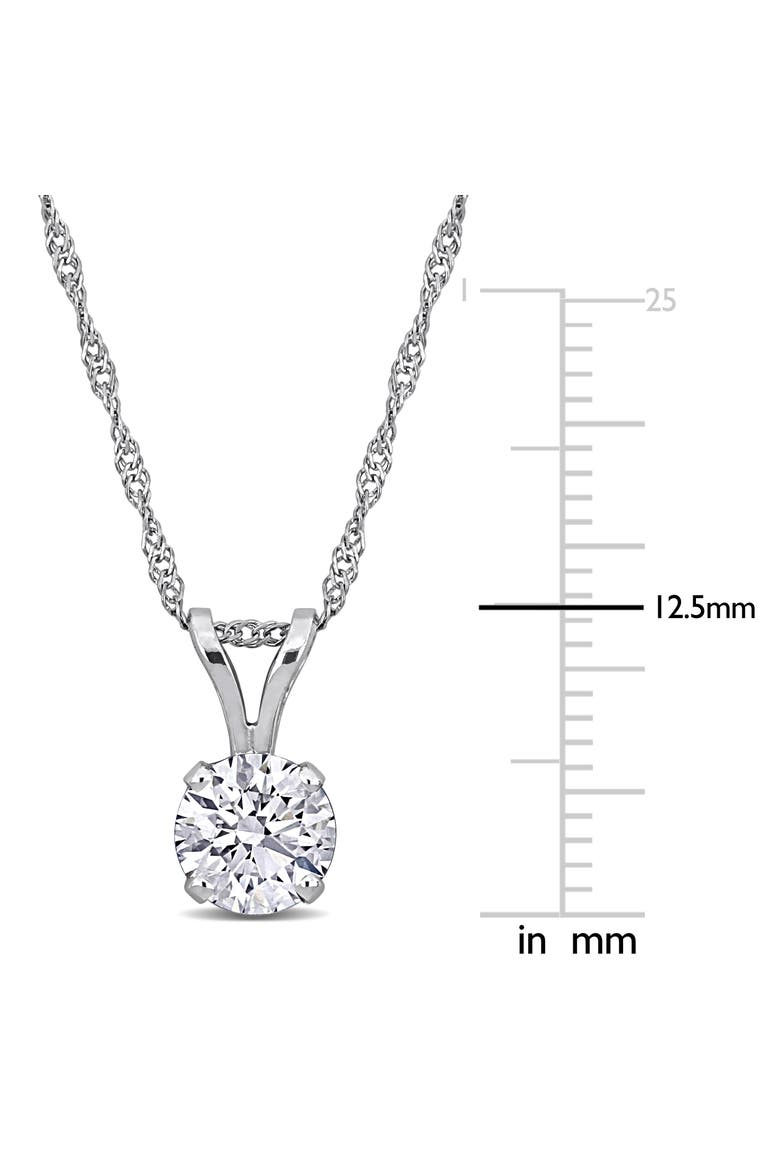Certified Lab-Grown Diamond Solitaire Necklace 14k, Alternate, color, White Gold