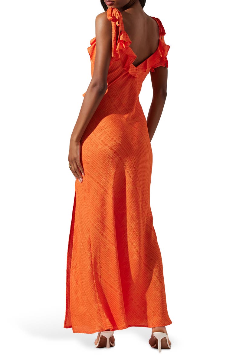 ASTR the Label Sorbae Ruffle Detail Dress, Alternate, color, Orange
