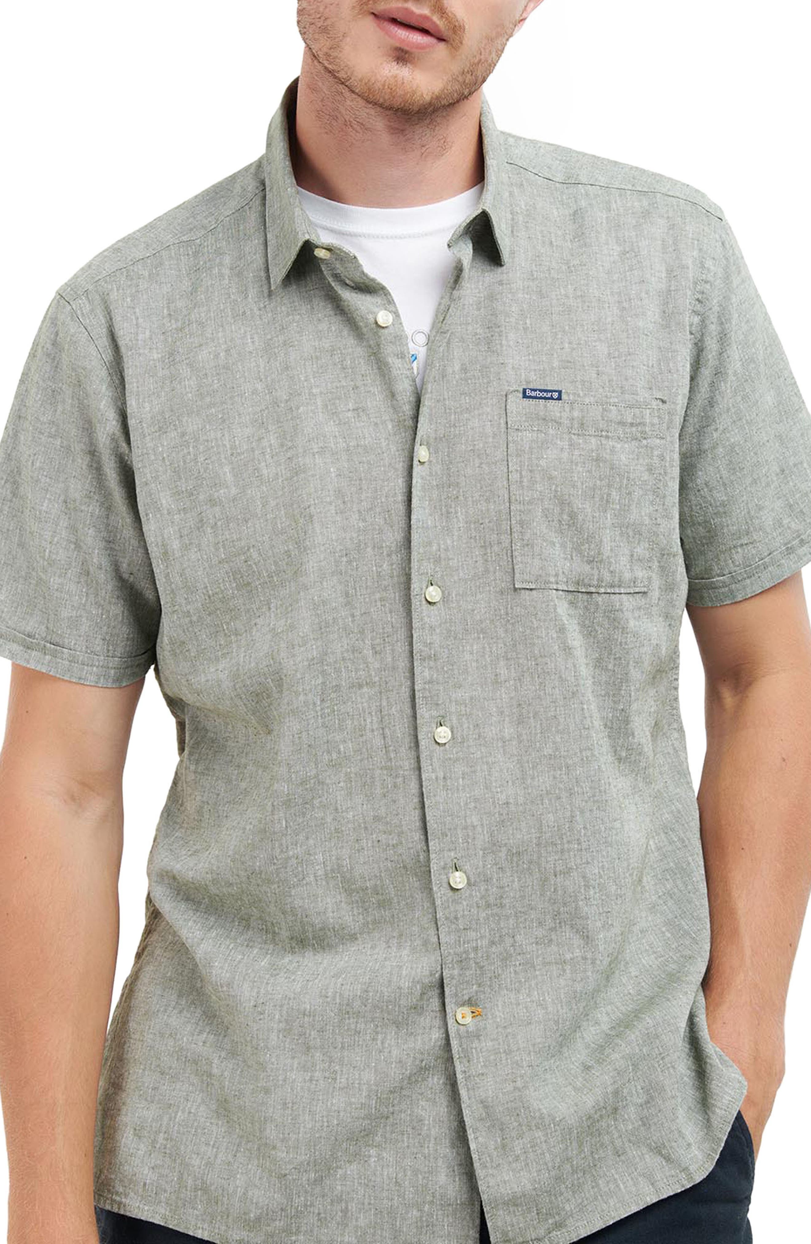 Barbour Nelson Linen & Cotton Button-Up Shirt