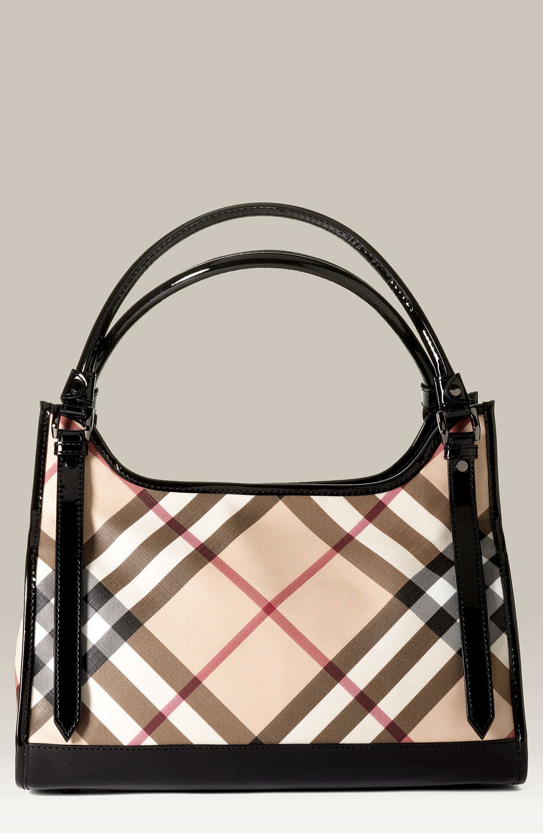 Burberry Check Print Shopper, Main, color, 