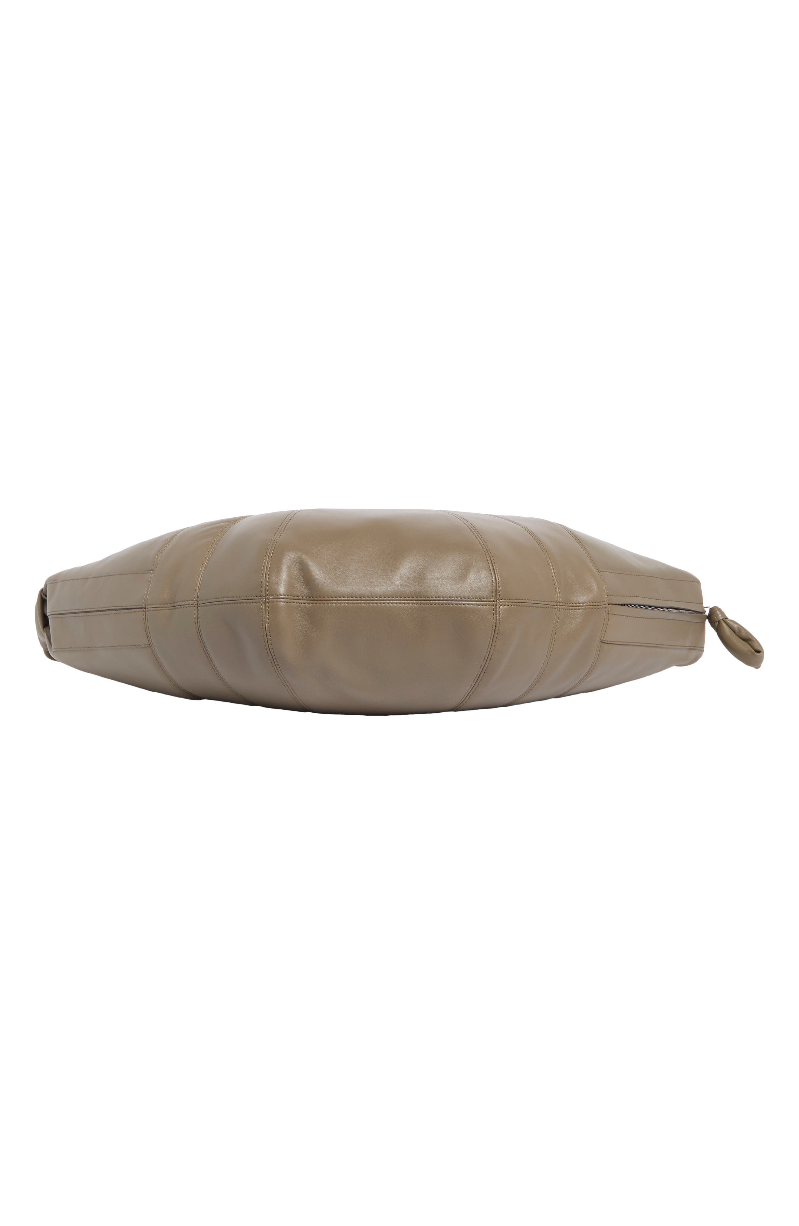 Large Croissant Leather Crossbody Bag, Alternate, color, DARK KHAKI