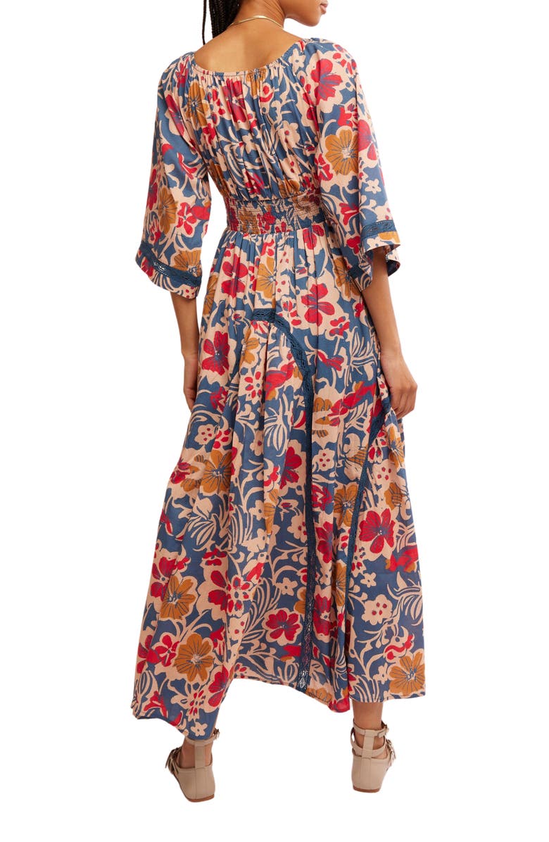 Printed Smocked Waist Maxi Dress