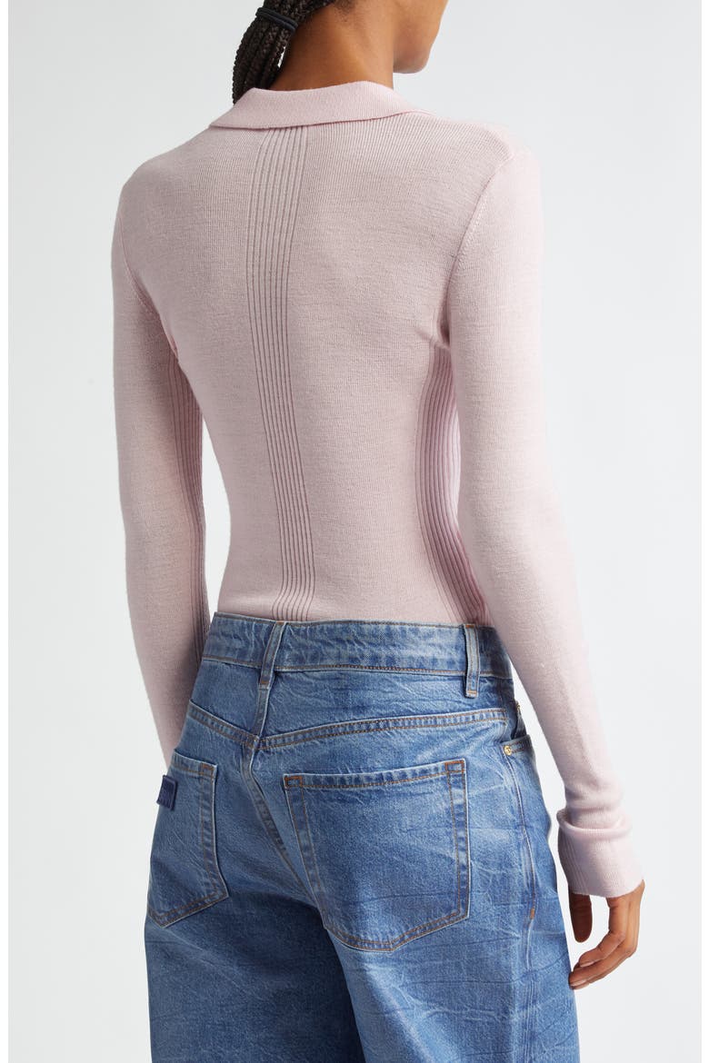 Long Sleeve Wool Polo Sweater, Alternate, color, CHALK PINK