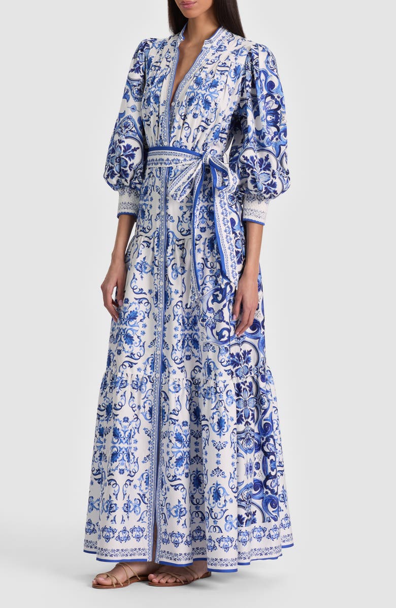 Alice + Olivia Cora Voluminous Tiered Maxi Dress, Alternate, color, Solstice