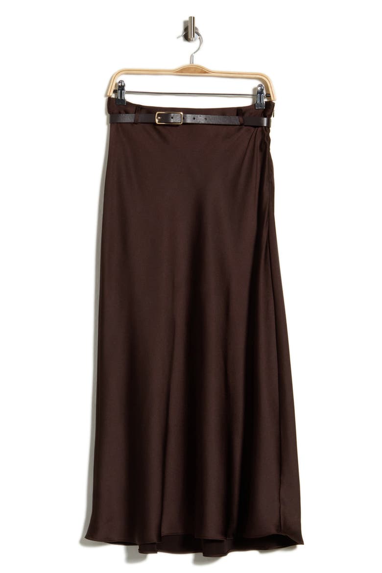 Belted Maxi Skirt, Main, color, COFFEE BEAN