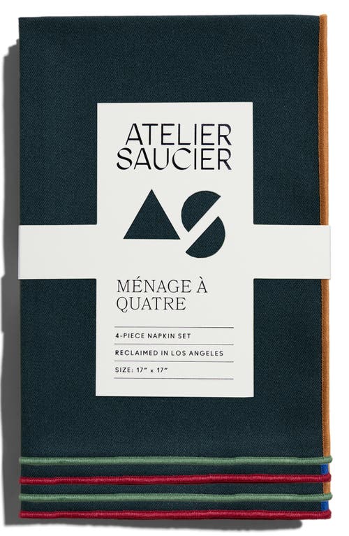 ATELIER SAUCIER ATELIER SAUCIER VARSITY SET OF 4 NAPKINS 