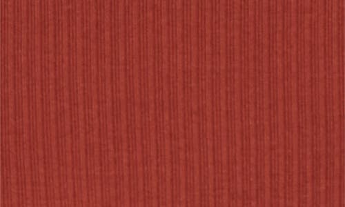 Vince Rib Knit Turtleneck Top In Red