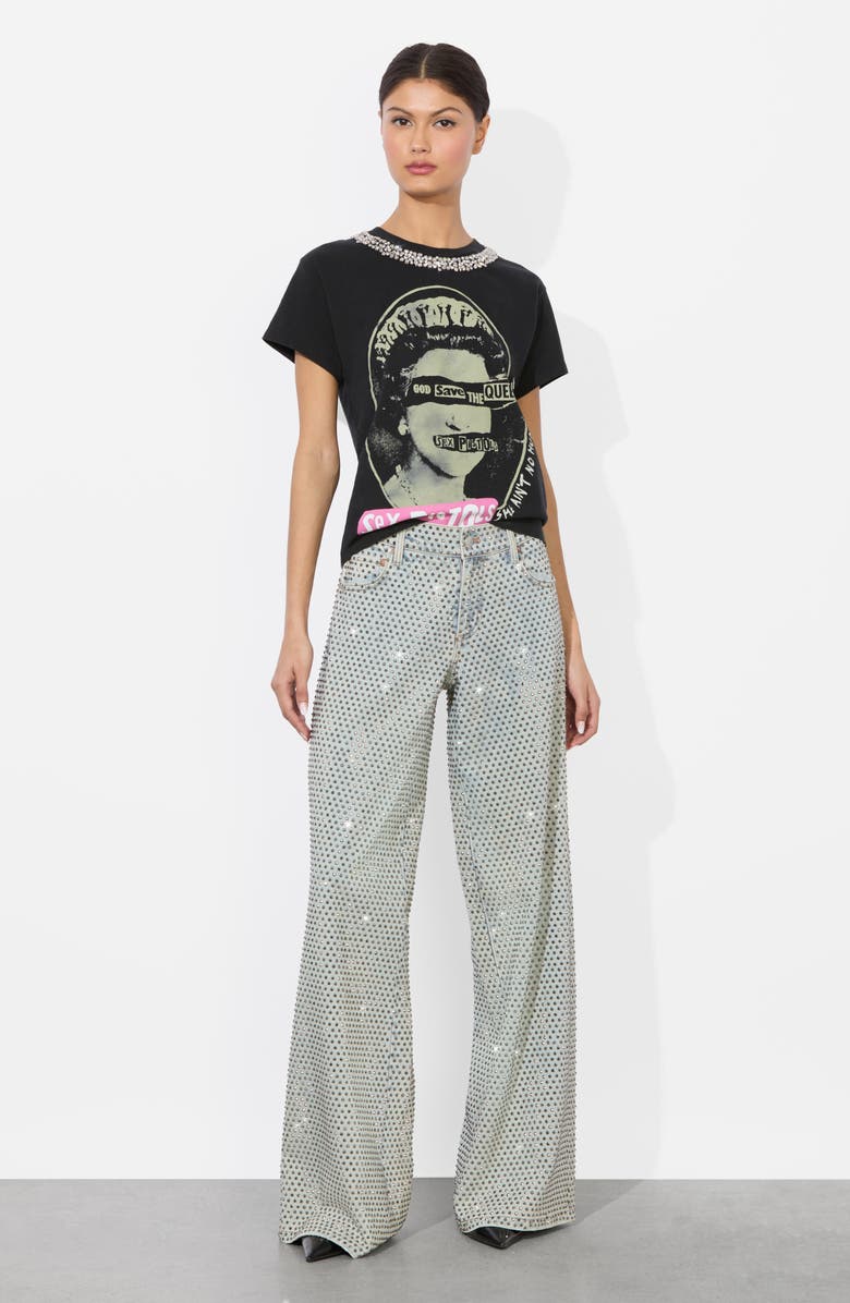 Alice + Olivia Atlas Crystal Embellished Graphic T-Shirt, Alternate, color, Sex Pistols