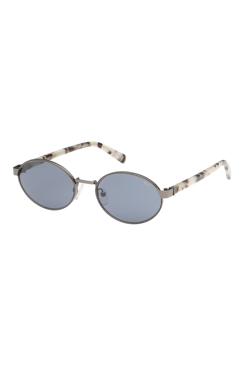 51mm Oval Sungalsses, Alternate, color, SHINY GUNMETAL / SMOKE LENS