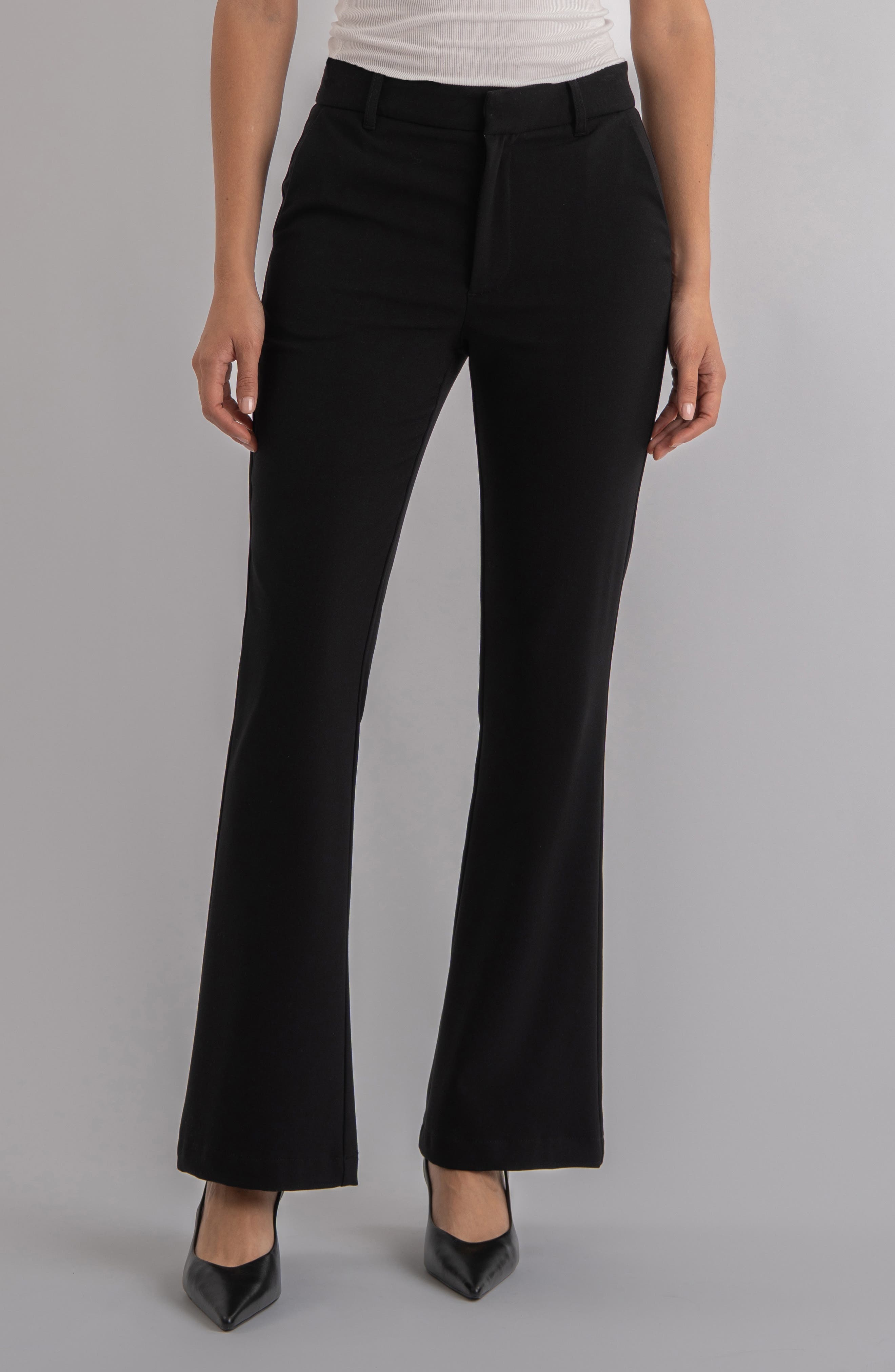 KUT from the Kloth Stella High Waist Flare Pants in Black 