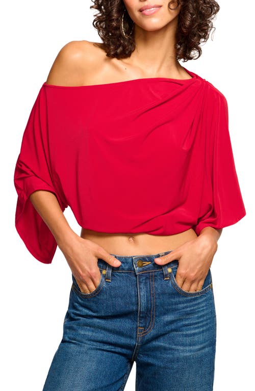 Ramy Brook Jamila One Shoulder Cropped Trop in Ruby 