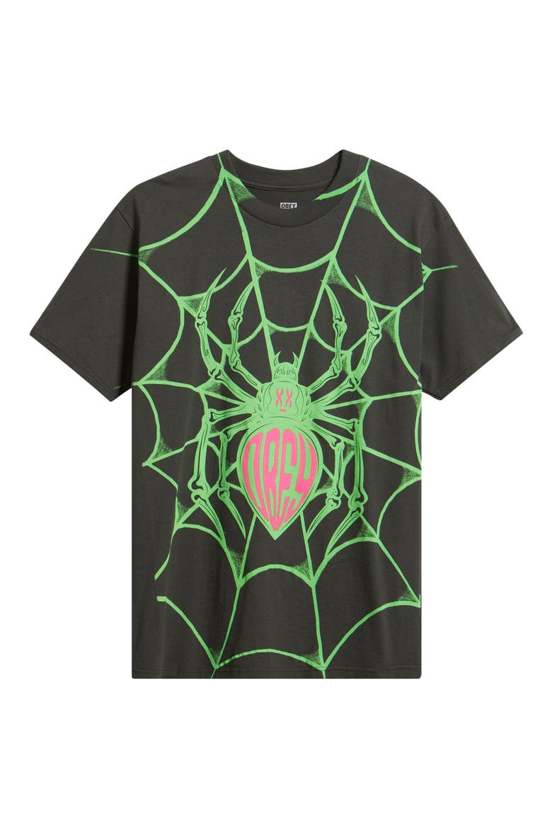 Spider Graphic T-Shirt, Alternate, color, VINTAGE BLACK