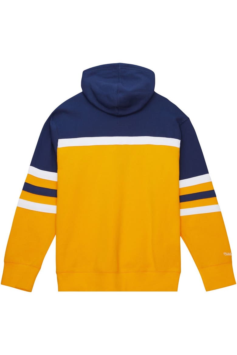 Men's Mitchell & Ness Gold/Navy Nashville Predators Head Coach Pullover Hoodie, Alternate, color, Gold
