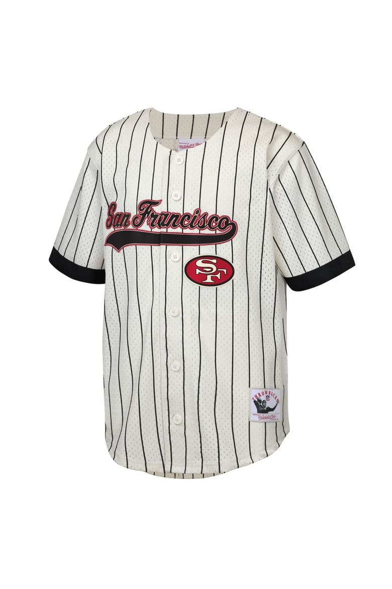 Youth Mitchell & Ness Jerry Rice Cream San Francisco 49ers Retired Player Name & Number Baseball Jersey, Alternate, color, Cream
