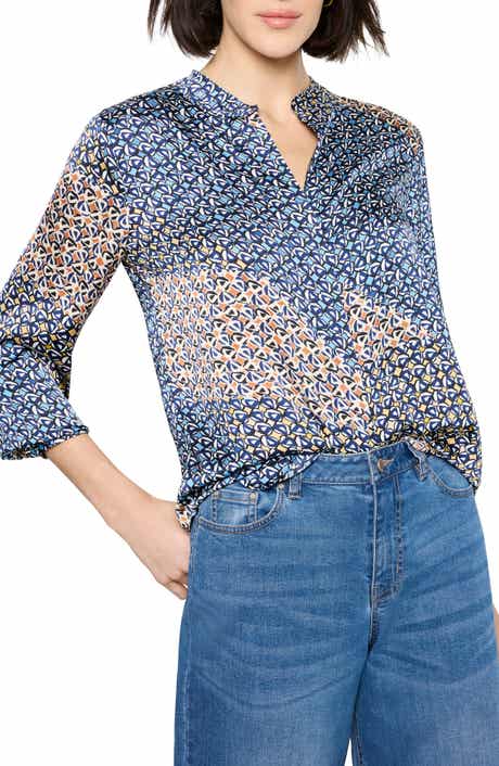 NIC+ZOE Monogram Mix Button-Up Top